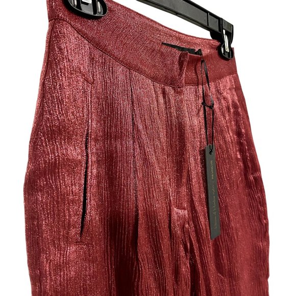 House of Harlow 1960‎ x Revolve Vincent Pant in Lurex Raspberry Red Size XS NWT - Picture 4 of 10